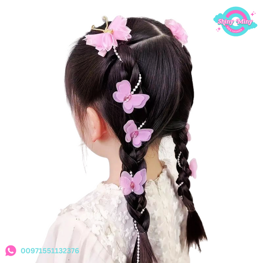 2 pcs Girls Shimmering Butterfly Hair Clips.