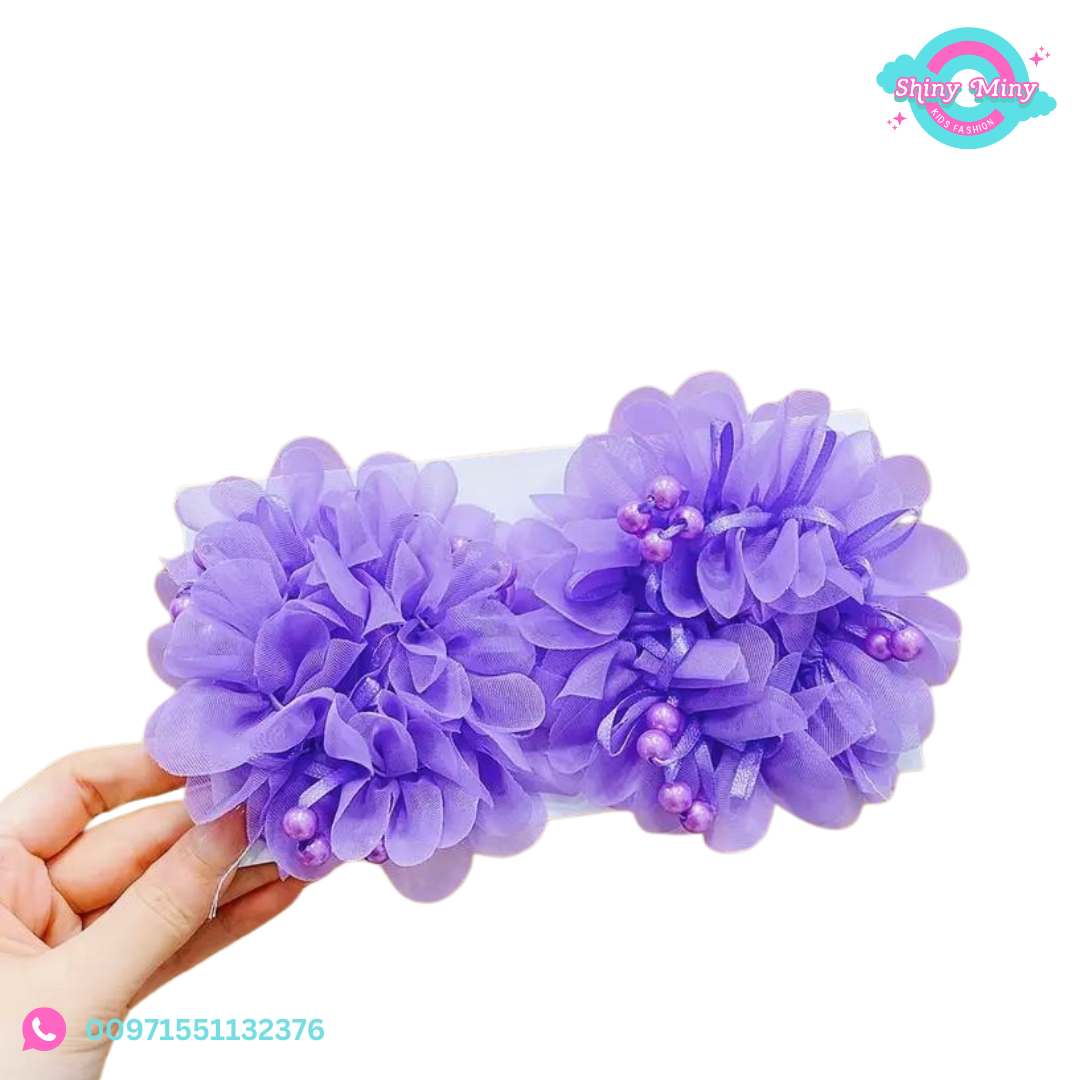 2pcs Big, Bold, and Beautiful Purple Flower Hairband