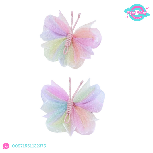 2pcs Adorable Mini Butterfly Hair Clips Set .